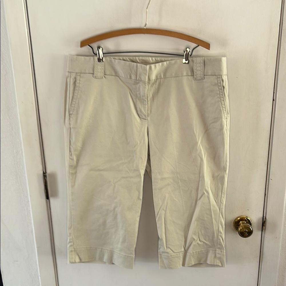J Crew stone chino capris. size 16